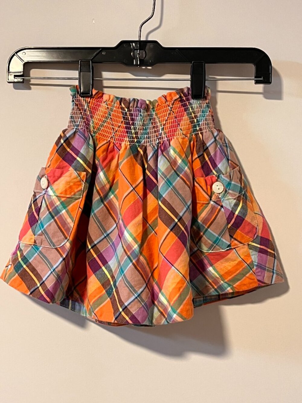 Ralph Lauren Girl Size 6 Orange plaid Mini skirt